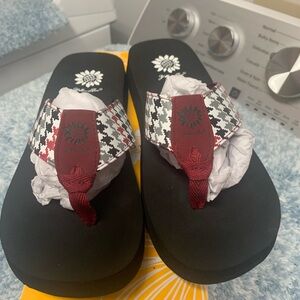 Yellow Box Crimson Flip Flops
